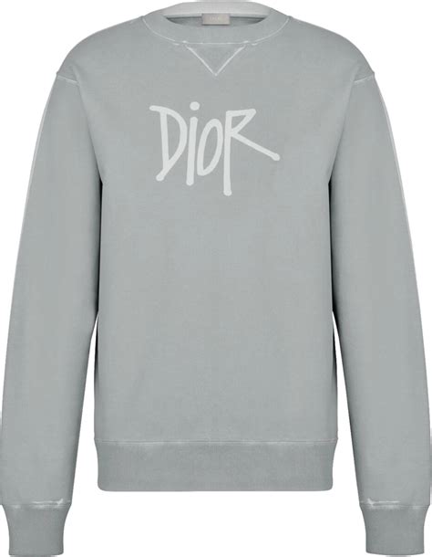 dior box logo crewneck|dior grey cotton hoodie.